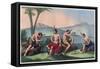 Chilean Native Indians Playing Queciu and Porotos-Stefano Bianchetti-Framed Stretched Canvas