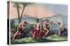 Chilean Native Indians Playing Queciu and Porotos-Stefano Bianchetti-Stretched Canvas