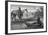 Chilean Native on Balsa Boat, Engraving from Voyage Undertaken by Pierre Adolphe Lesson-null-Framed Giclee Print