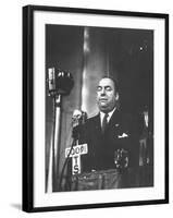 Chilean Poet Pablo Neruda Speaking at the Communist-Inspired Paris Peace Congress-null-Framed Premium Photographic Print