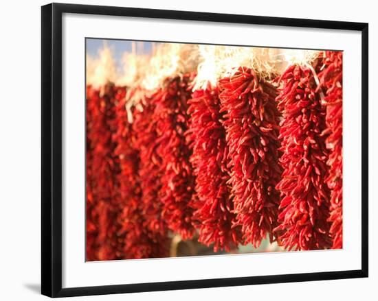 Chili Pepper Ristras, Santa Fe, New Mexico-Walter Bibikow-Framed Photographic Print