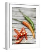 Chili Peppers, Whole and Sliced-Winfried Heinze-Framed Photographic Print