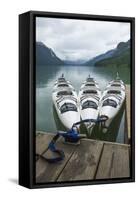 Chilkoot Lake, Kayaks at the Dock Haines, Alaska-Michael Qualls-Framed Stretched Canvas