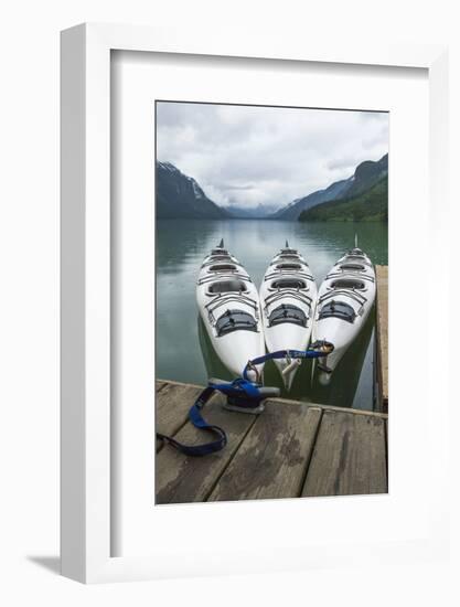 Chilkoot Lake, Kayaks at the Dock Haines, Alaska-Michael Qualls-Framed Photographic Print