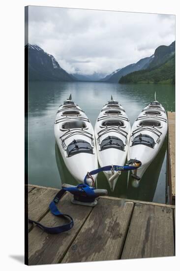 Chilkoot Lake, Kayaks at the Dock Haines, Alaska-Michael Qualls-Stretched Canvas