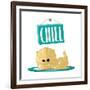 Chill White-Jace Grey-Framed Art Print