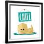 Chill White-Jace Grey-Framed Art Print