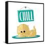 Chill White-Jace Grey-Framed Stretched Canvas