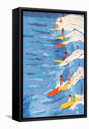 Chilled Surfing-Raissa Oltmanns-Framed Stretched Canvas