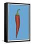 Chilli pepper blue-Sarah Thompson-Engels-Framed Stretched Canvas