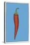 Chilli pepper blue-Sarah Thompson-Engels-Stretched Canvas