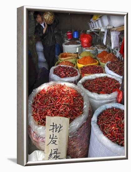 Chilli Peppers and Spices on Sale in Wuhan, Hubei Province, China-Andrew Mcconnell-Framed Photographic Print