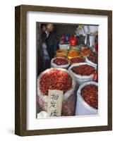 Chilli Peppers and Spices on Sale in Wuhan, Hubei Province, China-Andrew Mcconnell-Framed Photographic Print