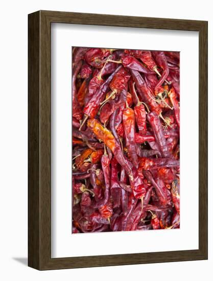 Chilli Peppers in the Market, Monywa, Sagaing, Myanmar, Southeast Asia-Alex Robinson-Framed Photographic Print