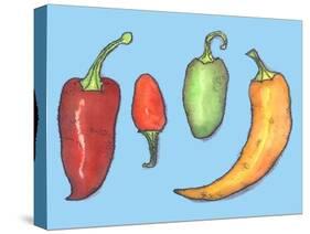 Chilli Peppers-Sarah Thompson-Engels-Stretched Canvas