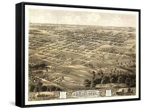 Chillicothe, Missouri - Panoramic Map-Lantern Press-Framed Stretched Canvas