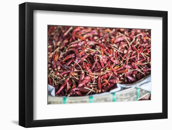 Chillies for Sale at Hsipaw (Thibaw) Market, Shan State, Myanmar (Burma), Asia-Matthew Williams-Ellis-Framed Photographic Print