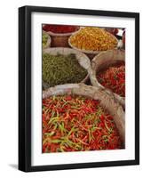 Chillies for Sale, Street Market, Bangkok, Thailand-John Miller-Framed Photographic Print