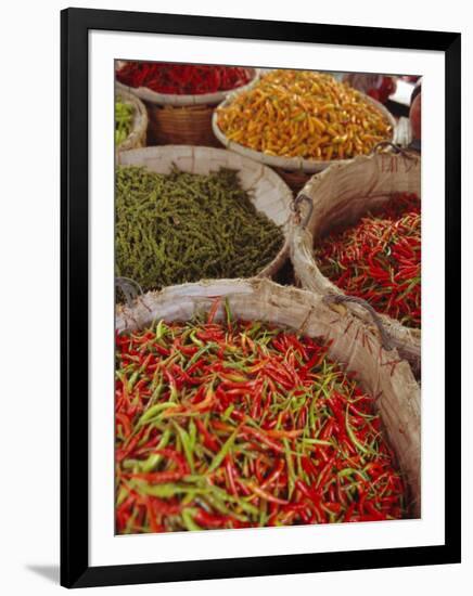 Chillies for Sale, Street Market, Bangkok, Thailand-John Miller-Framed Photographic Print