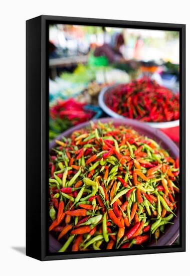 Chillies in Market, Phuket, Thailand, Southeast Asia, Asia-John Alexander-Framed Stretched Canvas