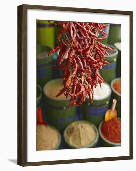 Chillies in Spice Market, Istanbul, Turkey, Europe-Sakis Papadopoulos-Framed Photographic Print