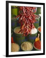Chillies in Spice Market, Istanbul, Turkey, Europe-Sakis Papadopoulos-Framed Photographic Print