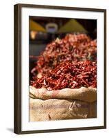 Chillies on Market Stall, Udaipur, Rajasthan, India, Asia-Ben Pipe-Framed Photographic Print