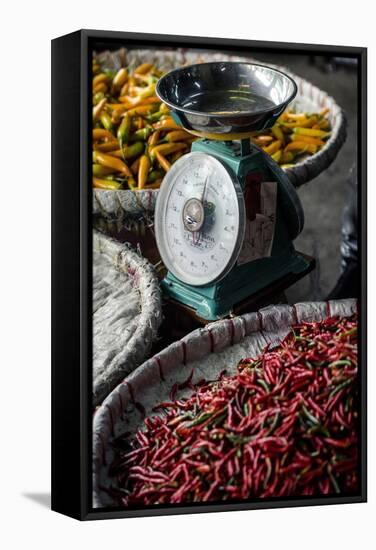 Chillies, Pak Khlong Market, Bangkok, Thailand, Southeast Asia, Asia-Andrew Taylor-Framed Stretched Canvas