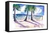 Chilling in the Caribbean with Hammocks at the Beach-M. Bleichner-Framed Stretched Canvas