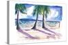 Chilling in the Caribbean with Hammocks at the Beach-M. Bleichner-Stretched Canvas