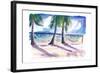 Chilling in the Caribbean with Hammocks at the Beach-M. Bleichner-Framed Art Print