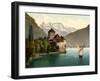 Chillon Castle, and Dent Du Midi, Geneva Lake, Switzerland, C.1890-C.1900-null-Framed Giclee Print