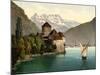 Chillon Castle, and Dent Du Midi, Geneva Lake, Switzerland, C.1890-C.1900-null-Mounted Giclee Print