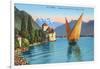 Chillon Castle, Lake Geneva, Switzerland-null-Framed Art Print