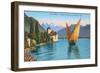 Chillon Castle, Lake Geneva, Switzerland-null-Framed Art Print