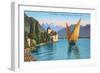 Chillon Castle, Lake Geneva, Switzerland-null-Framed Art Print