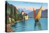 Chillon Castle, Lake Geneva, Switzerland-null-Stretched Canvas