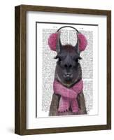 Chilly Llama, Pink-Fab Funky-Framed Art Print