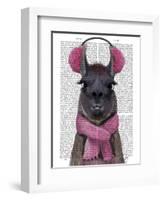 Chilly Llama, Pink-Fab Funky-Framed Art Print