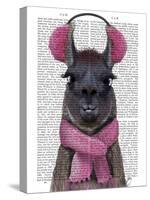 Chilly Llama, Pink-Fab Funky-Stretched Canvas