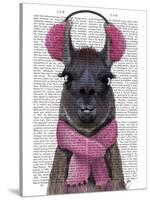 Chilly Llama, Pink-Fab Funky-Stretched Canvas