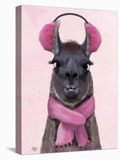 Chilly Llama Pink-Fab Funky-Stretched Canvas