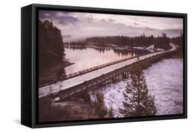 Chilly Morning at Fishing Bridge, Yellowstone Wyoming-Vincent James-Framed Stretched Canvas