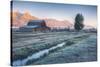 Chilly Morning at Mormon Row, Grand Teton Wyoming-Vincent James-Stretched Canvas