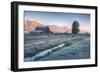 Chilly Morning at Mormon Row, Grand Teton Wyoming-Vincent James-Framed Premium Photographic Print