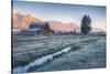 Chilly Morning at Mormon Row, Grand Teton Wyoming-Vincent James-Stretched Canvas