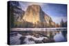 Chilly Morning Reflection El Capitan and Merced River-Vincent James-Stretched Canvas