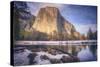 Chilly Morning Reflection El Capitan and Merced River-Vincent James-Stretched Canvas