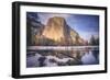 Chilly Morning Reflection El Capitan and Merced River-Vincent James-Framed Premium Photographic Print