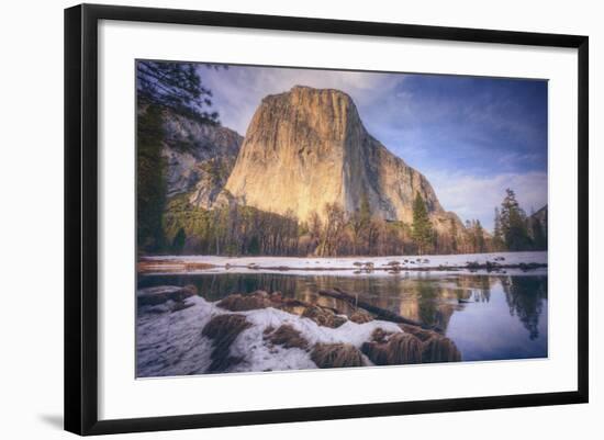 Chilly Morning Reflection El Capitan and Merced River-Vincent James-Framed Photographic Print